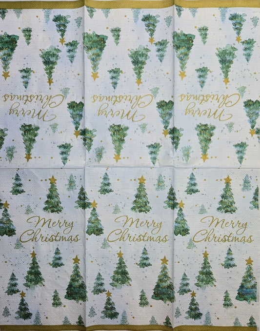 TWO Individual Paper Guest Decoupage Napkins - 2587 Merry Christmas Wonderland