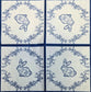 TWO Individual Paper Cocktail Decoupage Napkins - 2764 Blue Easter Bunny Wreath