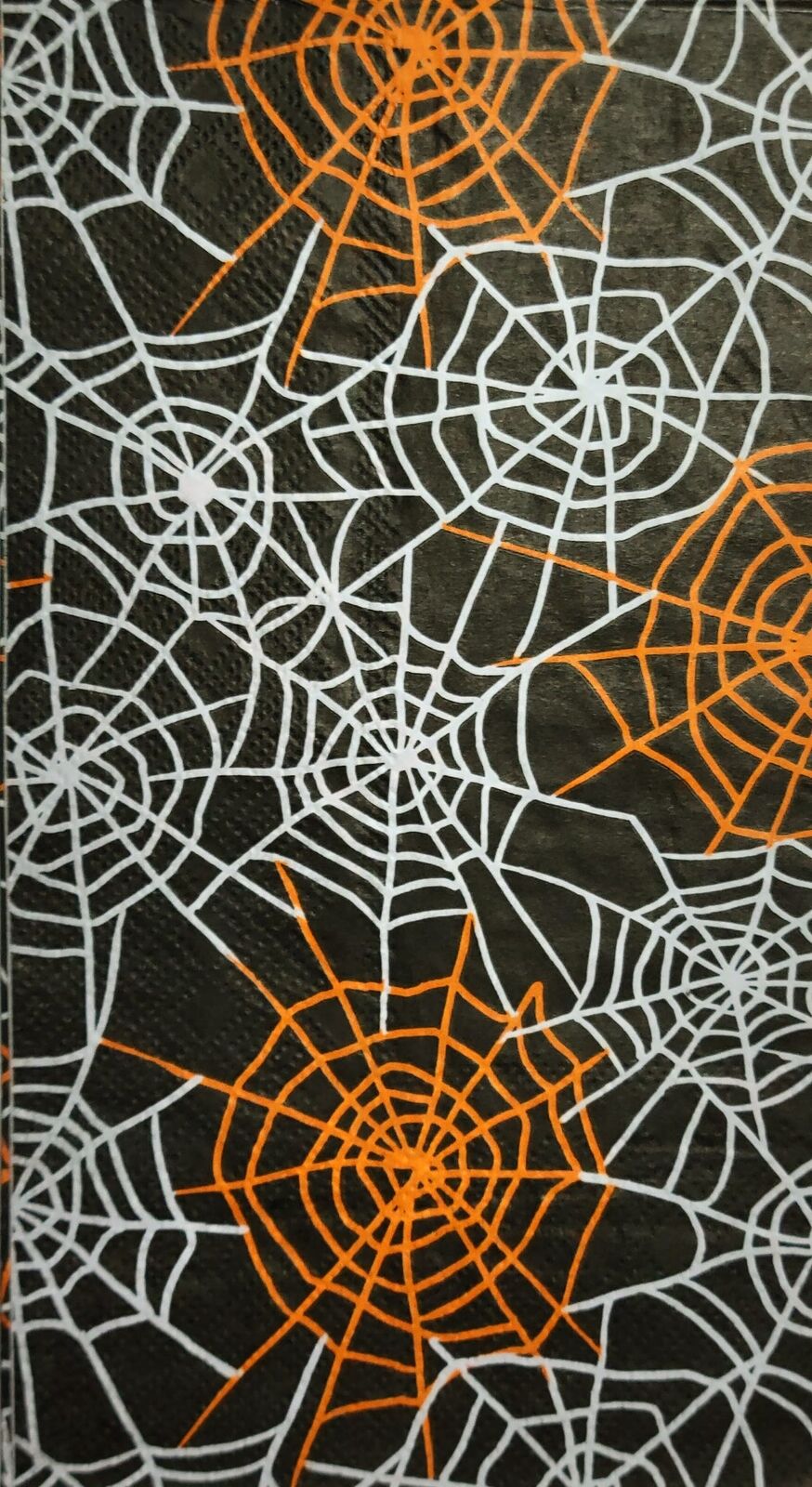 TWO Individual Paper Guest Decoupage Napkins - 2502 Halloween Spider Web