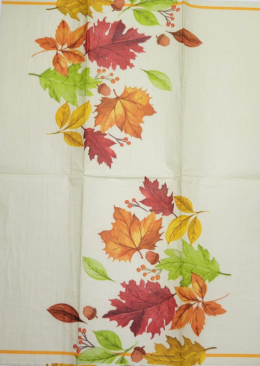 TWO Individual Paper Guest Decoupage Napkins - 2479 Fall Colorful Leaves