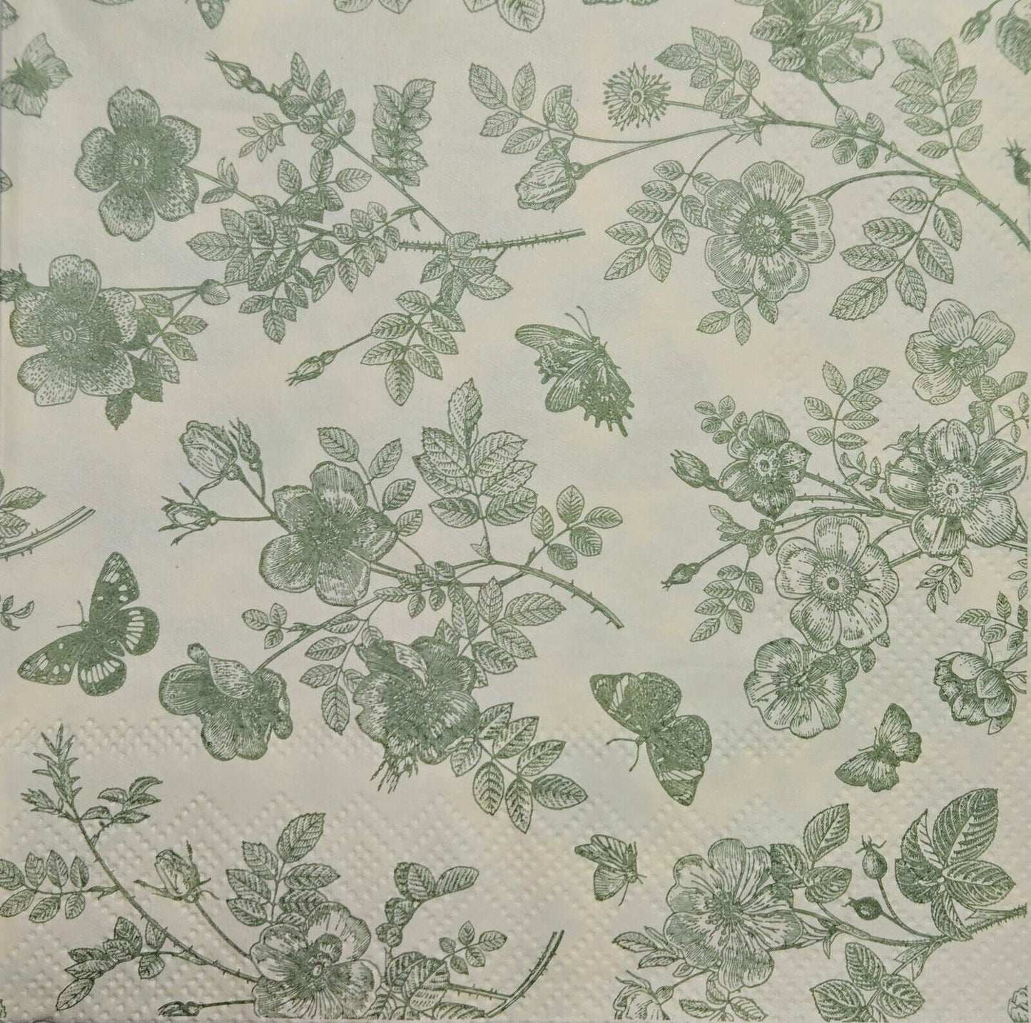 TWO Individual Paper Cocktail Decoupage Napkins - 2606 Spring's Shade of Green