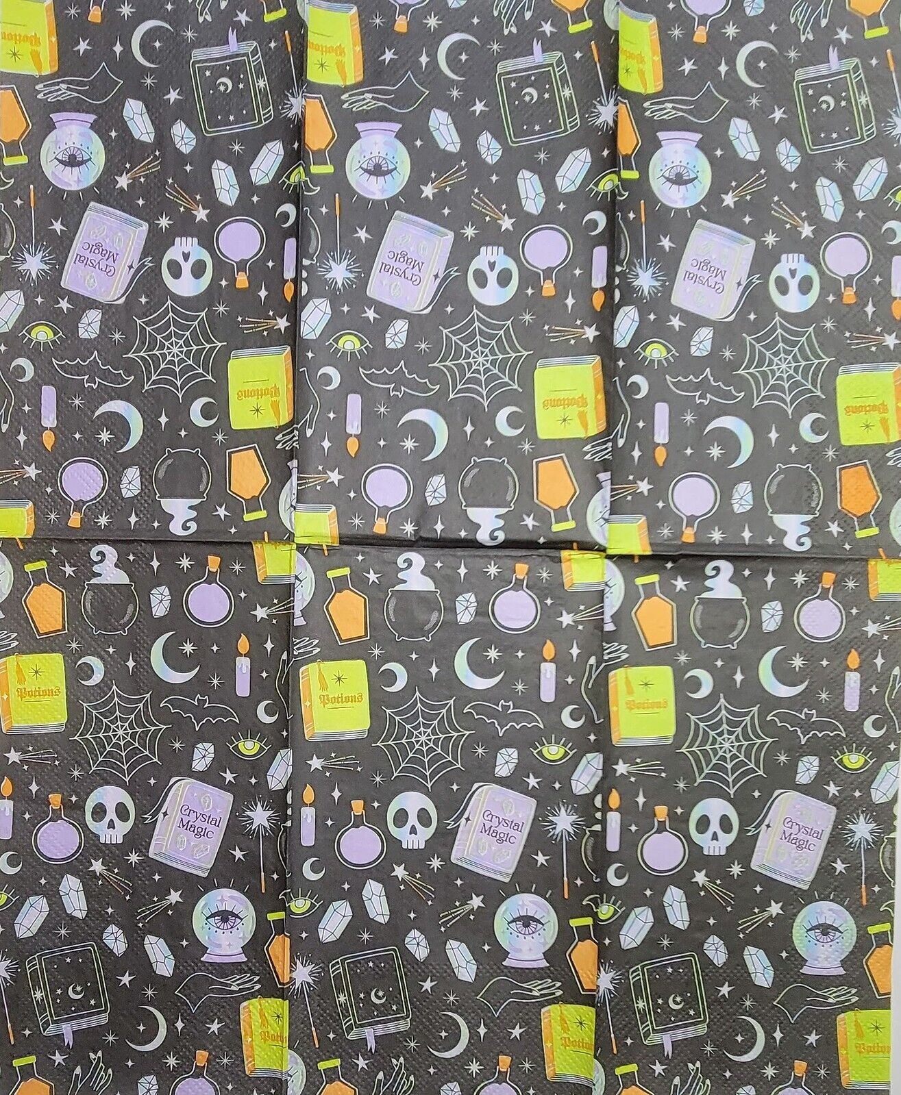 TWO Individual Paper Guest Decoupage Napkins - 2455 Halloween Magic Collage