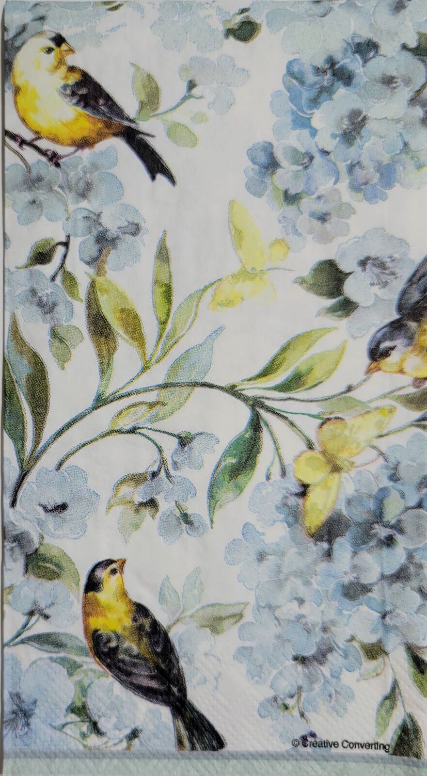 TWO Individual Paper Guest Decoupage Napkins - 2416 Birds in Blue