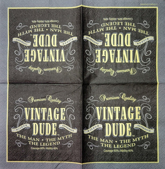 2 Individual Paper Cocktail Decoupage Napkins-2063 Vintage Dude Man Myth Legend