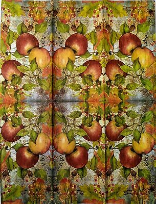 TWO Individual Paper Guest Decoupage Napkins - 1631 Autumn Apples