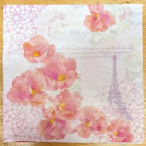 TWO Individual Paper Lunch Decoupage Napkins - Tinted Dream 1028