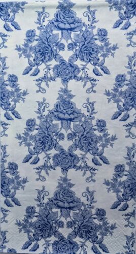 TWO Individual Paper Guest Decoupage Napkins - Beautiful Timeless Blue 1307