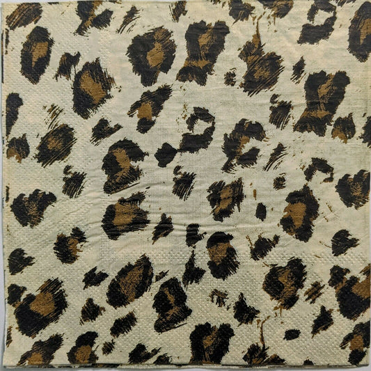 TWO Individual Paper Lunch Decoupage Napkins - Leopard Animal Print 1209