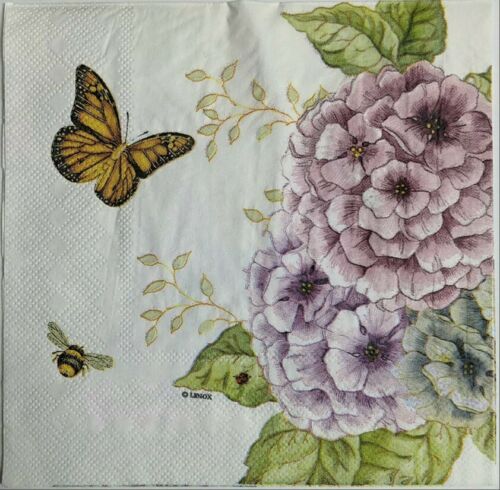 TWO Individual Paper Lunch Decoupage Napkins - Butterfly Meadow 1049