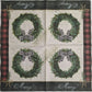 2 Individual Paper Cocktail Decoupage Napkins-Cozy Holiday Wreath Checkered 1082