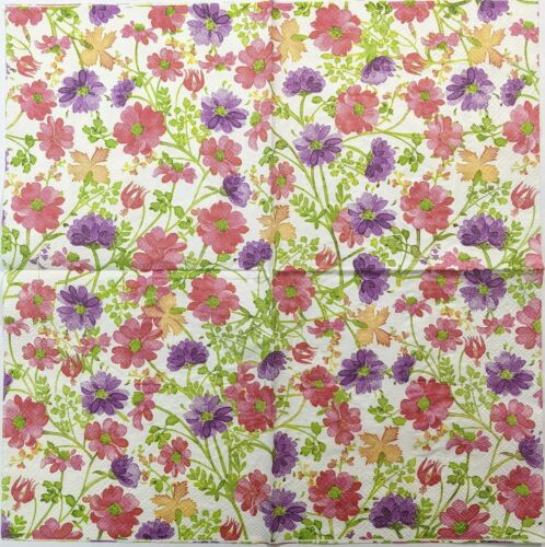 TWO Individual Paper Lunch Decoupage Napkins - Spring Potpourri Flowers 1192