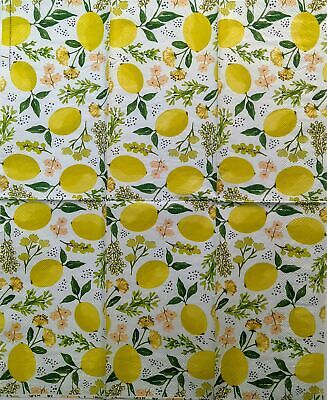 TWO Individual Paper Guest Decoupage Napkins - 1447 Blooming Lemons