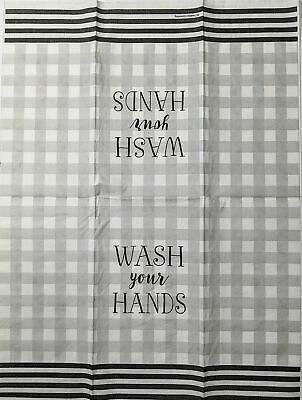 TWO Individual Paper Guest Decoupage Napkins- 1649 Wash Your Hands Plaid Stripes