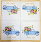 2 Individual Paper Cocktail Decoupage Napkins - 2090 Hello Fall Blue Truck