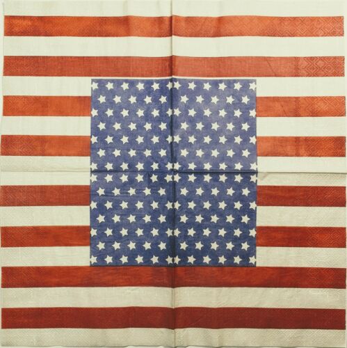 TWO Individual Paper Lunch Decoupage Napkins - Grand Old Flag 1333