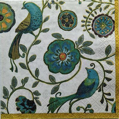 TWO Individual Paper Lunch Decoupage Napkins - 1494 Bohemian Wings