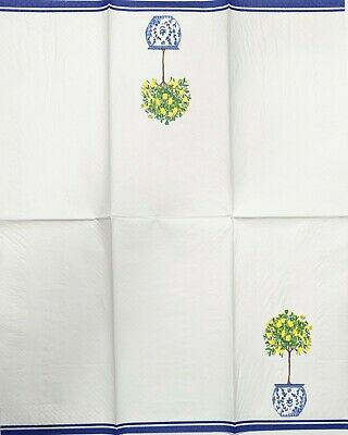 TWO Individual Paper Guest Decoupage Napkins - 1931 Potted Lemon Tree