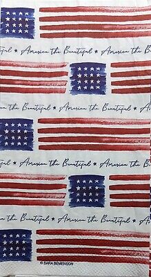 TWO Individual Paper Guest Decoupage Napkins - 2021 America The Beautiful