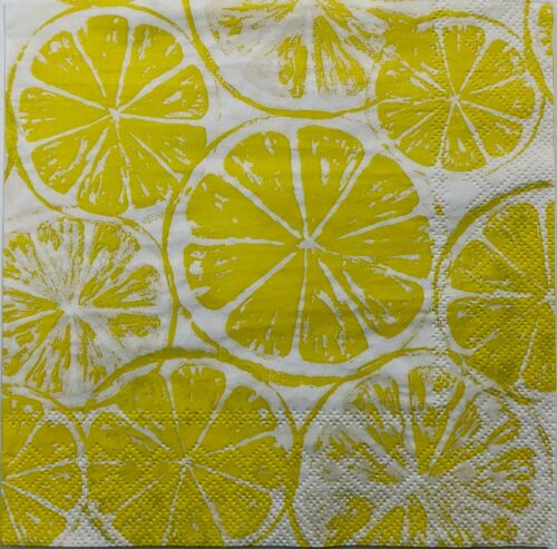 TWO Individual Paper Lunch Decoupage Napkins- Lemon Bar 1227