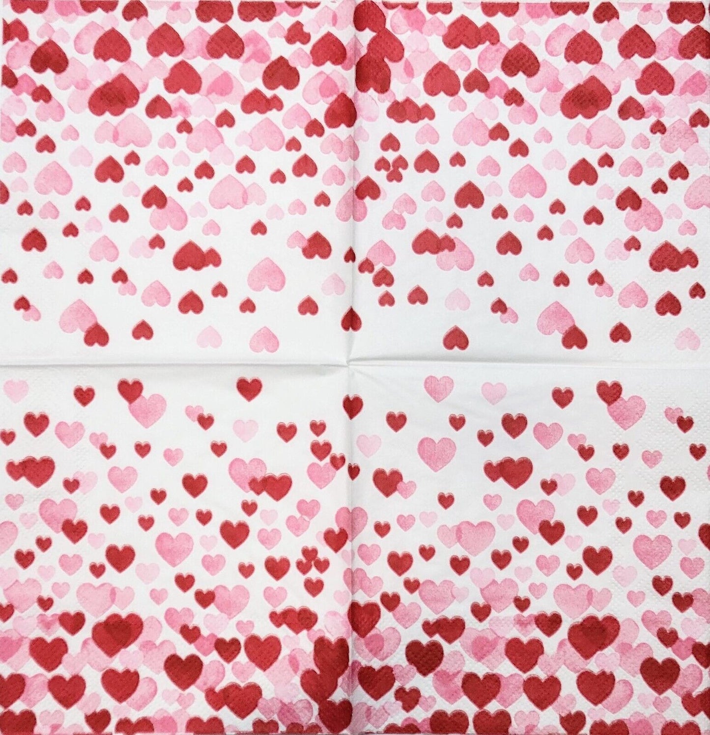 TWO Individual Paper Cocktail Decoupage Napkins - 2287 Floating Hearts