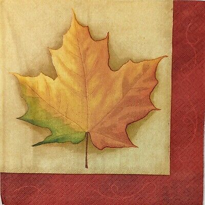 TWO Individual Paper Lunch Decoupage Napkins - 1709 Fall Color Changing Leaf