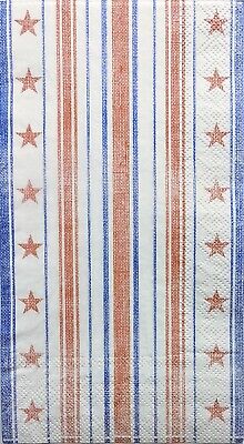 TWO Individual Paper Guest Decoupage Napkins - 2012 Patriotic Faded Glory