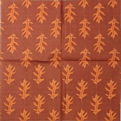 TWO Individual Paper Lunch Decoupage Napkins - 1708 Autumn Orange Leaves