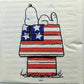 TWO Individual Paper Cocktail Decoupage Napkins - 1400 Patriotic Snoopy Doghouse