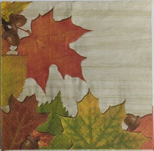 TWO Individual Paper Lunch Decoupage Napkins - Leaf Harvest 1083