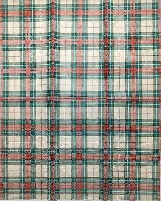 TWO Individual Paper Guest Decoupage Napkins - 1827 Red & Green Christmas Plaid