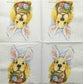 TWO Individual Paper Cocktail Decoupage Napkins - 1858 Bunny Ears Dog