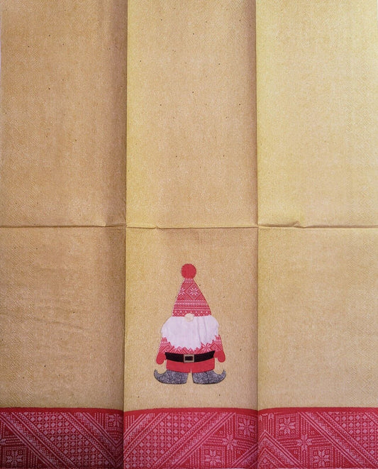 TWO Individual Paper Guest Decoupage Napkins - 2269 Christmas Bag Gnome