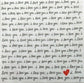 TWO Individual Paper Cocktail Decoupage Napkins - 1961 I Love You Heart Script