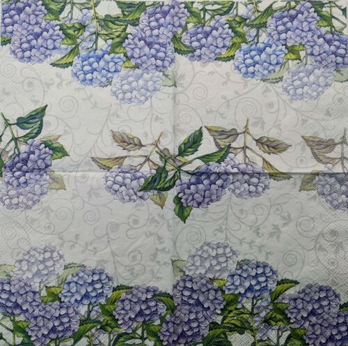 TWO Individual Paper Lunch Decoupage Napkins - Hydrangea 1048