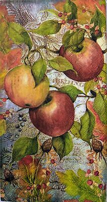 TWO Individual Paper Guest Decoupage Napkins - 1631 Autumn Apples