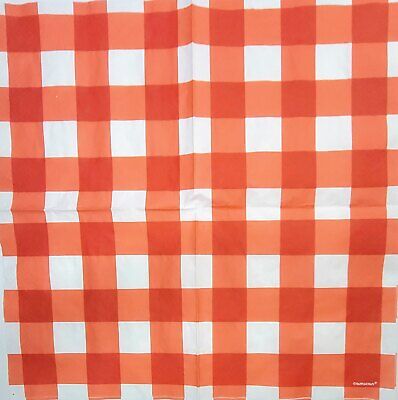 TWO Individual Paper Lunch Decoupage Napkins - 2054 American Summer Red Gingham