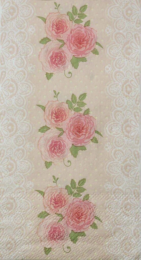 TWO Individual Paper Guest Decoupage Napkins - 2306 Vintage Shabby Roses