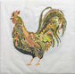 TWO Individual Paper Cocktail Decoupage Napkins - 1940 Colorful Rooster