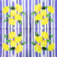 2 Individual Paper Cocktail Decoupage Napkins - 2069 Blue Striped Lemons