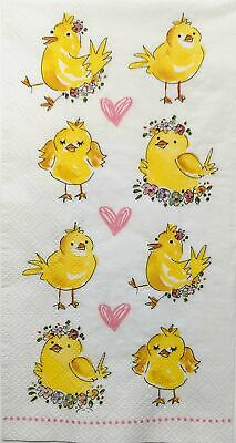 TWO Individual Paper Guest Decoupage Napkins - 1870 Easter Chick Love