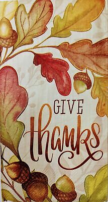 TWO Individual Paper Guest Decoupage Napkins - 1626 Give Thanks Fall Acorns