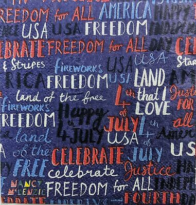 TWO Individual Paper Cocktail Decoupage Napkins - 1395 Patriotic Americana Words