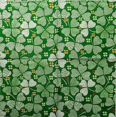 TWO Individual Paper Cocktail Decoupage Napkins - 1847 Foil Shamrock Mix