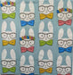 TWO Individual Paper Cocktail Decoupage Napkins - 1887 Bunnies w Glasses & Ties