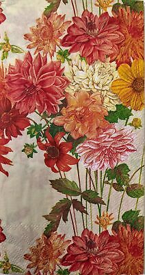 TWO Individual Paper Guest Decoupage Napkins - 1618 Dahlia Cream