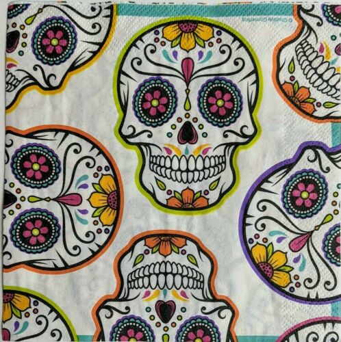 TWO Individual Paper Lunch Decoupage Napkins - Day Of The Dead 1075