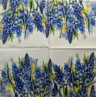 TWO Individual Paper Lunch Decoupage Napkins - 1492 Blue Pearls