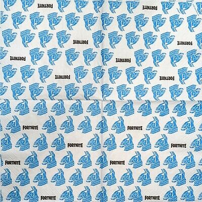 TWO Individual Paper Lunch Decoupage Napkins - 1909 Fortnite Llama Head Blue