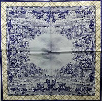 TWO Individual Paper Lunch Decoupage Napkins - 1365 Blue Giallo Spode