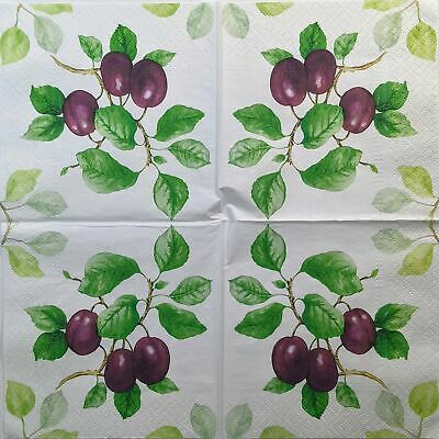 TWO Individual Paper Lunch Decoupage Napkins - 1367 Plum Tree